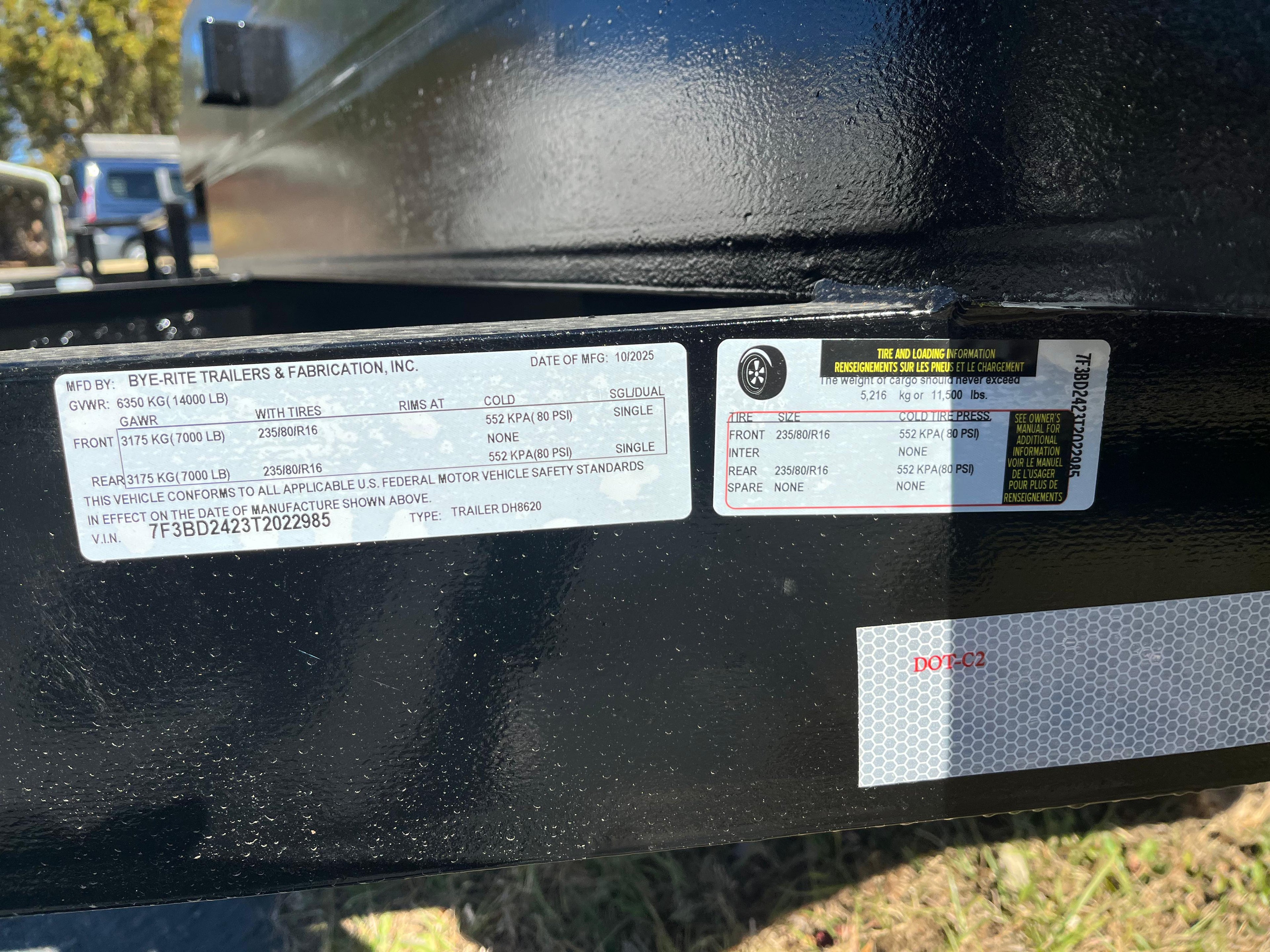 Deck Over Trailer  7 x 24    14K GVWR